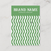 Bohoヴィンテージグリーンウェーブイヤリング表示カード 名刺 (正面)