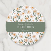 Bohoヴィンテージグルーヴィーベイビーシャワーラウンドありがとう フェイバータグ (正面)