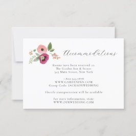 Bohoヴィンテージピンクフローラ結婚の詳細カード 招待状