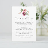 Bohoヴィンテージピンクフローラ結婚の詳細カード 招待状 (スタンド正面)