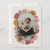 Bohoヴィンテージフローラ秋庭園の結婚式写真 セーブザデート (裏面)