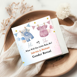 BohoヴィンテージベビーClotheline Genderパーティーの表示 スタンダードカクテルナプキン