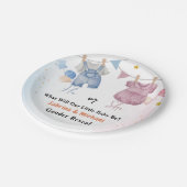 BohoヴィンテージベビーClotheline Genderパーティーの表示 ペーパープレート (アングル)