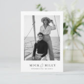 Bohoヴィンテージミニマル文字と写真結婚ズ セーブザデート (スタンド正面)