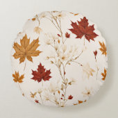 Bohoヴィンテージメープル離れスウィンターフローラルパターン ラウンドクッション (正面)