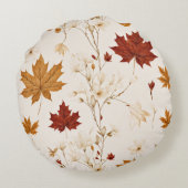 Bohoヴィンテージメープル離れスウィンターフローラルパターン ラウンドクッション (裏面)