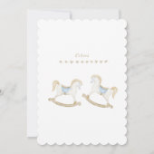 Bohoヴィンテージロッキングホースカウボーイツインベビーシャワー 招待状 (裏面)