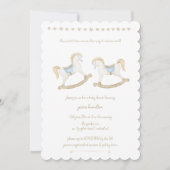 Bohoヴィンテージロッキングホースカウボーイツインベビーシャワー 招待状 (正面)