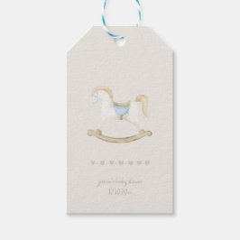 Bohoヴィンテージロッキング馬カウボーイベビーシャワー ギフトタグ