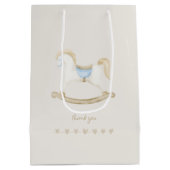 Bohoヴィンテージロッキング馬カウボーイベビーシャワー ミディアムペーパーバッグ (裏面)