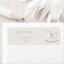 Bohoヴィンテージロッキング馬カウボーイベビーシャワー ラベル