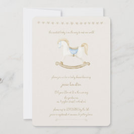 Bohoヴィンテージロッキング馬カウボーイベビーシャワー 招待状