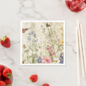 Bohoヴィンテージワイルドフラワーベビーシャワー スタンダードカクテルナプキン (インサイチュ)