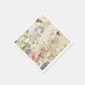 Bohoヴィンテージワイルドフラワーベビーシャワー スタンダードカクテルナプキン (角)