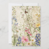 Bohoヴィンテージワイルドフラワーベビーシャワー 招待状 (裏面)