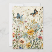 Bohoヴィンテージワイルドフラワーベビーシャワー 招待状 (裏面)