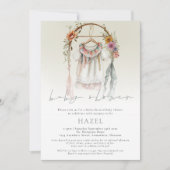 Bohoヴィンテージ服スクリプトボヘミアンベビーシャワー 招待状 (正面)