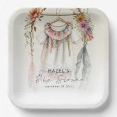 Bohoヴィンテージ服台本ベビーシャワー ペーパープレート (正面)