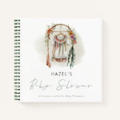 Bohoヴィンテージ服赤ちゃんシャワーセージGuestbook ノートブック (正面)