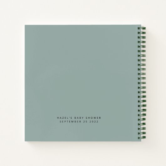 Bohoヴィンテージ服赤ちゃんシャワーセージGuestbook ノートブック (裏面)