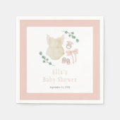 Bohoヴィンテージ衣装ベビーシャワー スタンダードカクテルナプキン (正面)