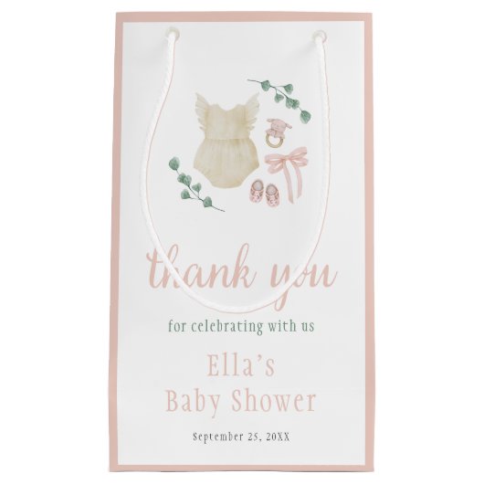 Bohoヴィンテージ衣装ベビーシャワー スモールペーパーバッグ (正面)