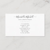 Boho三日月の結晶ピンクのバラの写真 名刺 (裏面)