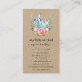 Boho三日月クリスタルクラスタピンクローゼシック 名刺 (裏面)