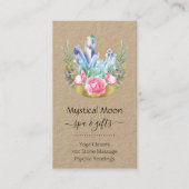 Boho三日月クリスタルクラスタピンクローゼシック 名刺 (正面)