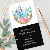 Boho三日月クリスタルクラスタピンクローゼシック 名刺