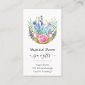 Boho三日月クリスタルクラスタピンクローゼシック 名刺 (正面)