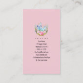 Boho三日月クリスタルクラスタピンクローゼシック 名刺 (裏面)