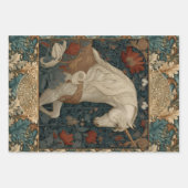 Boho中世ユニコーン照明フローラ ラッピングペーパーシート (正面)