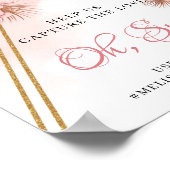 Boho乾燥パーム葉赤面花Oh Snap Sign ポスター (角)