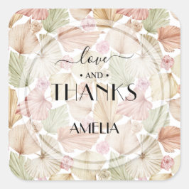 Boho乾葉杯と花結婚の スクエアシール