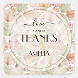 Boho乾葉杯と花結婚の スクエアシール