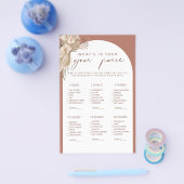 Boho何があなたの財布のブライダルシャワーゲームフライヤー チラシ (シングル)