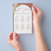 Boho何があなたの財布のブライダルシャワーゲームフライヤー チラシ (ハンドル)