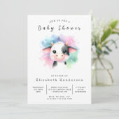 Boho優雅お洒落な牛の赤ちゃんシャワー 招待状 (スタンド正面)