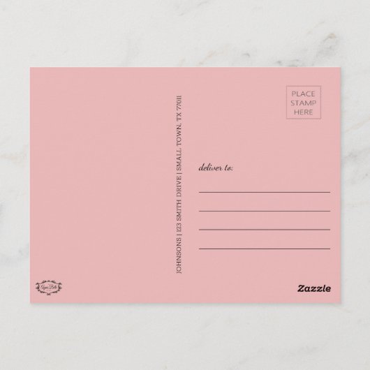 Boho写真を追加する卒業 ポストカード (裏面)