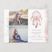 Boho写真を追加する卒業 ポストカード (正面)