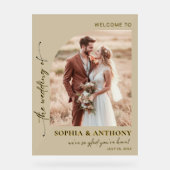 Boho写真エレガントアクリル結婚のウェルカムサイン アクリルサイン (正面)