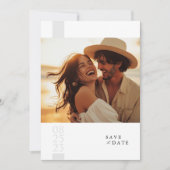 Boho写真エレガント結婚式の日付を保存 招待状 (正面)
