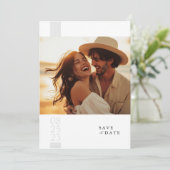 Boho写真エレガント結婚式の日付を保存 招待状 (スタンド正面)