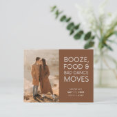 Boho写真テラコッタウェディング日付を保存 案内ポストカード (スタンド正面)