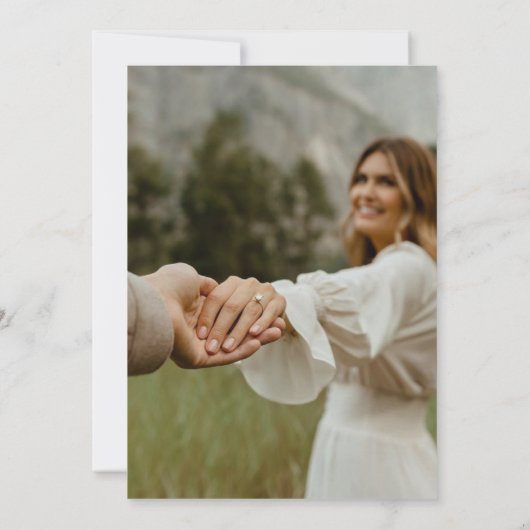 Boho写真モダン結婚式の日付を保存 セーブザデート (裏面)