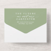 Boho写真モダンRSVP QRコードSage Green's 結婚 オールインワン招待状 (裏面)