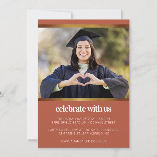 Boho写真卒業 招待状 (正面)