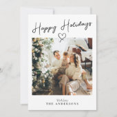 Boho写真印刷可モダン能ハッピークリスマス シーズンカード (正面)