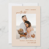 Boho写真自然日付カードを保存 サンキューカード (正面)